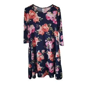 Honey & Lace Women's Navy Blue Floral Dress